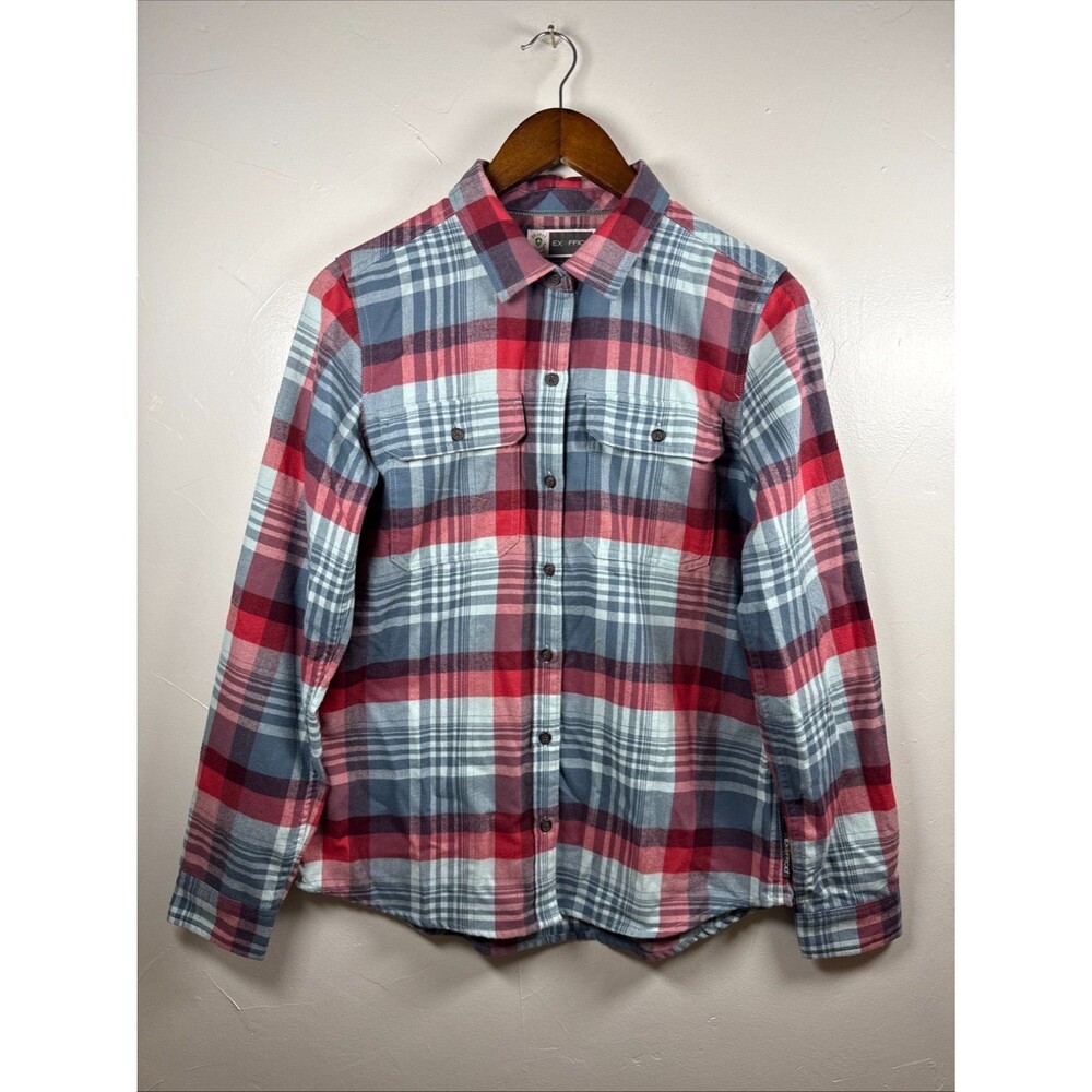 Exofficio Insect Shield Plaid Shirt Women’s Size Medium Red Blue